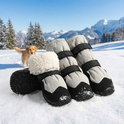 Winter Warm Dog Boots Thickened Long Velvet